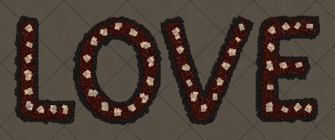 LOVE Marquee Letters Path of Exile hideout art