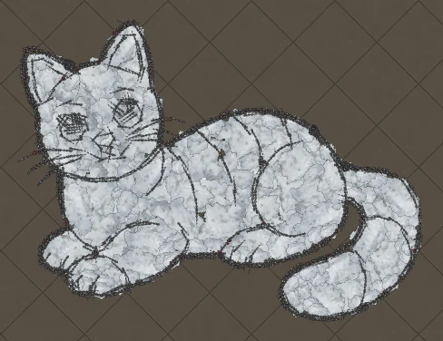 Line Art Cat Path of Exile hideout art made from real in-game decorations